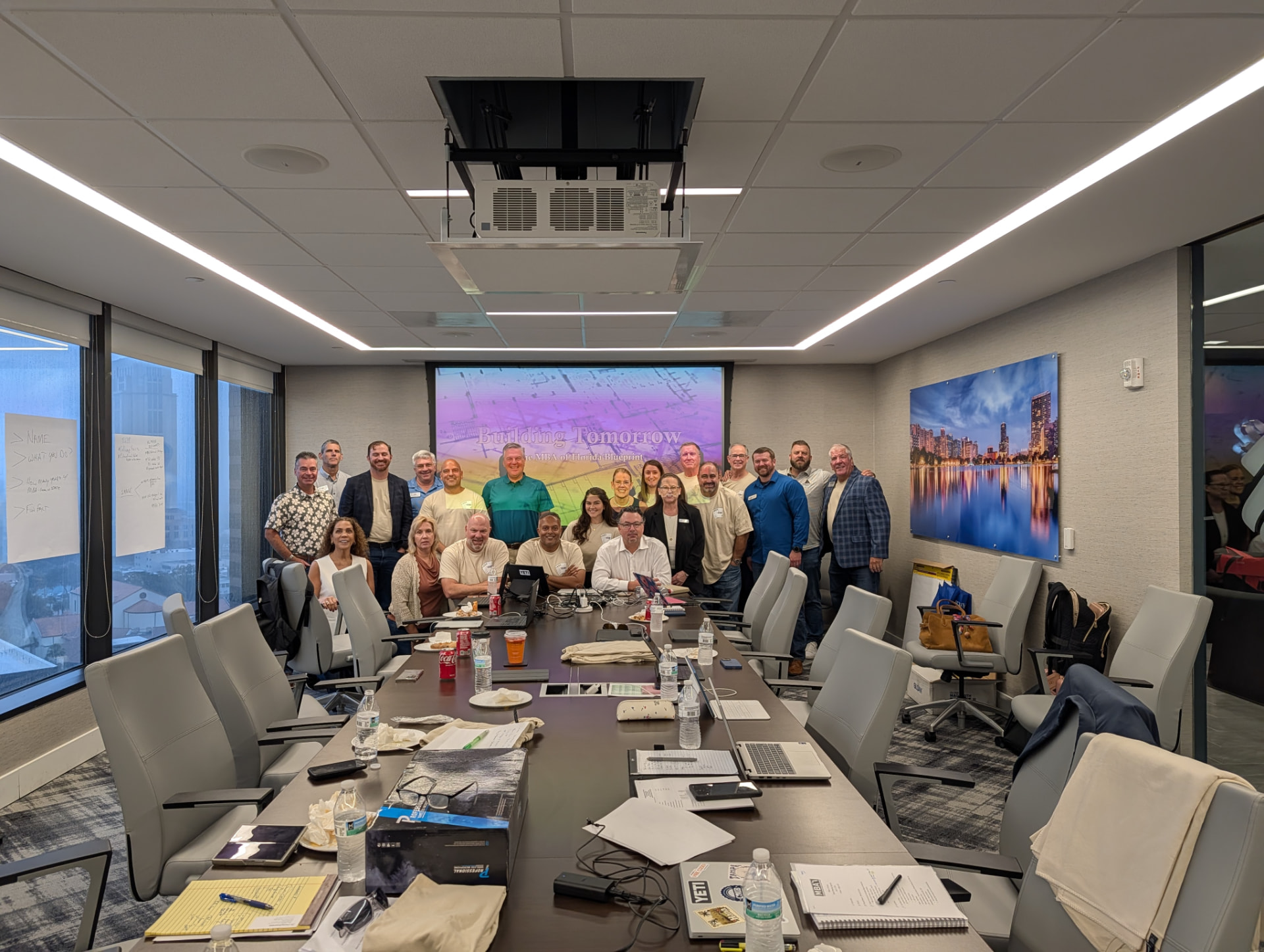 Suha Beidas Zehl, CMB®, AMSP™ with MBA of Florida attendees during a boardroom working session